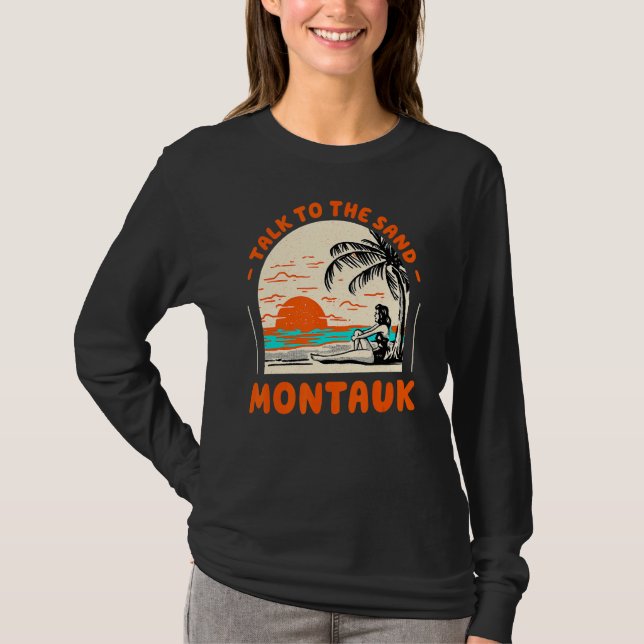 Camiseta Charla Con Sand Montauk Beach New York Ocean Summ (Anverso)