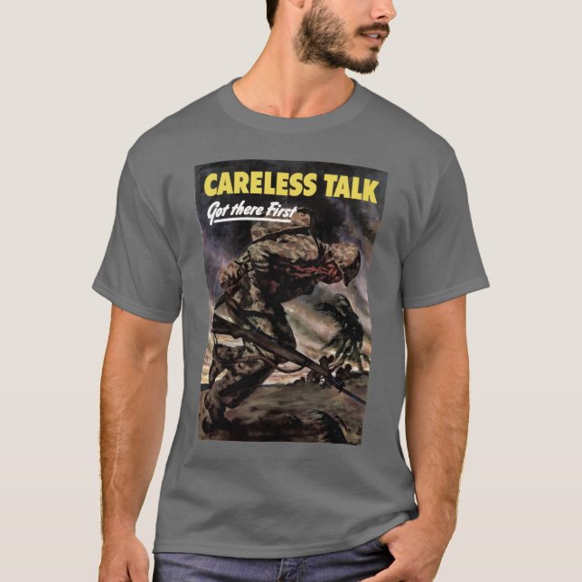 Camiseta Charla descuidada conseguida allí primero (Anverso)