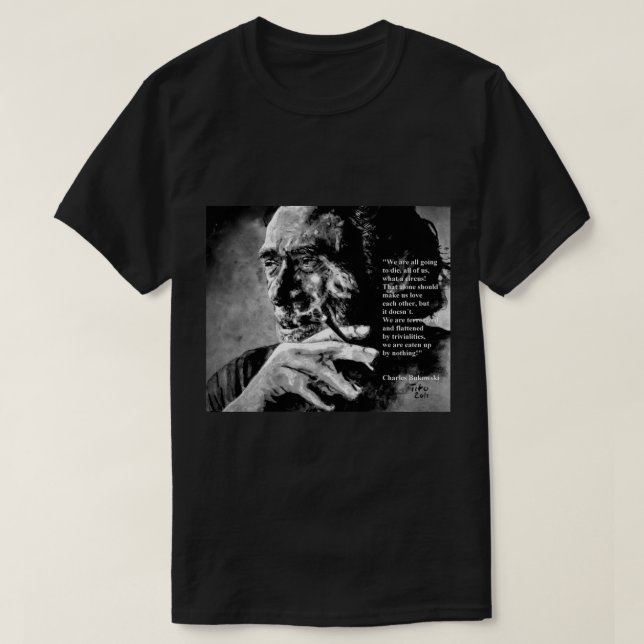 Camiseta Charles Bukowski - negro - cita Postcard.png (Diseño del anverso)