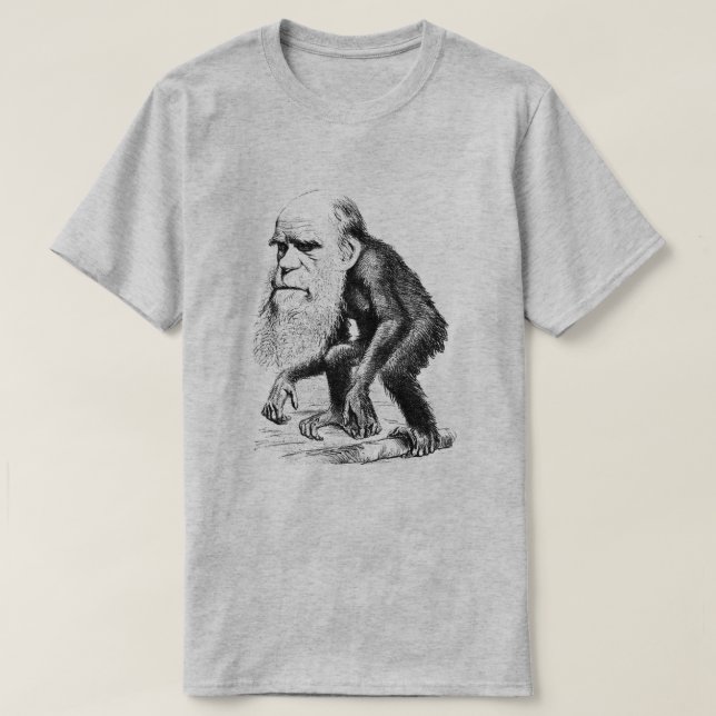 Camiseta Charles Darwin como mono (Diseño del anverso)