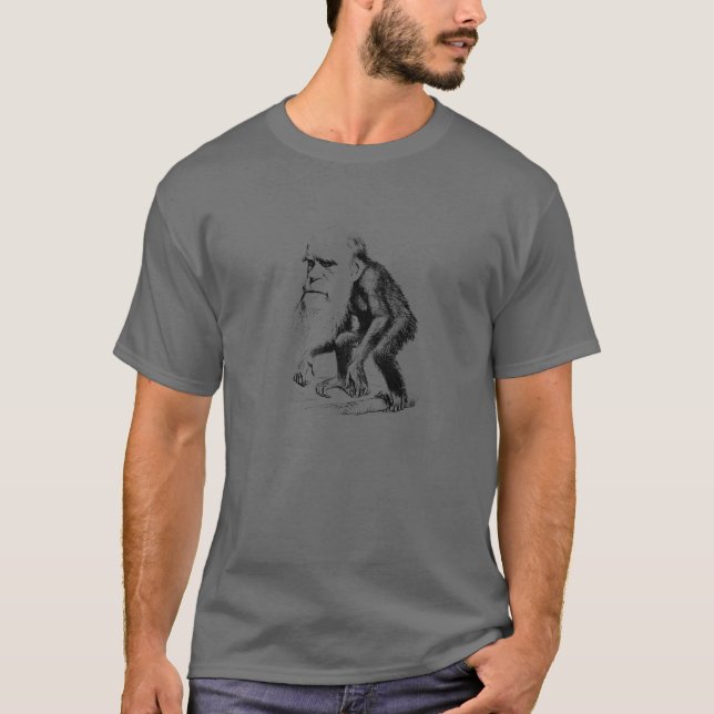 Camiseta Charles Darwin como un simio - Evolución (Anverso)