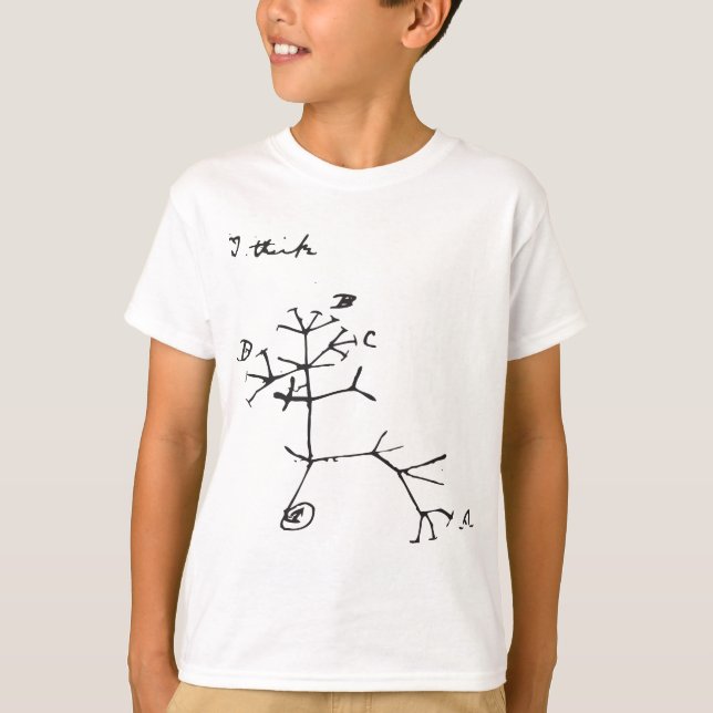 Camiseta Charles Darwin - Creo (Negro) (Anverso)