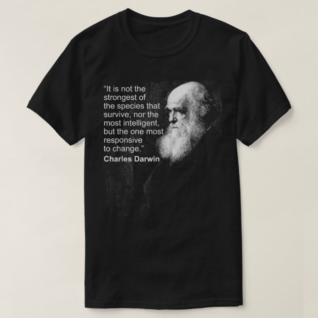 Camiseta Charles Darwin Retrato cita Evolución Atheist gi (Diseño del anverso)