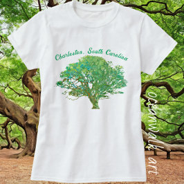 Camiseta Charleston South Carolina Elegant Live Oak Tree