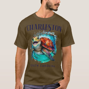 Camiseta Charleston South Carolina Watercolor Happy Sea Tur