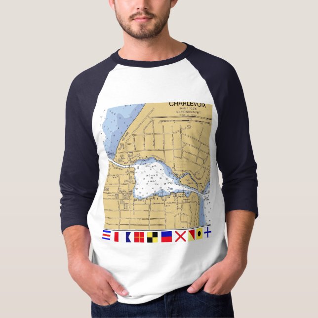 Camiseta Charlevoix, lago redondo del MI náutico… - (Anverso)
