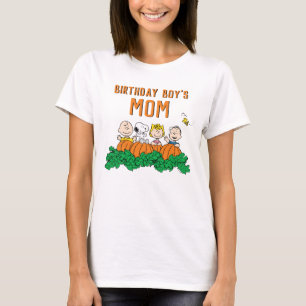 Camiseta Charlie Brown y la mamá de cumpleaños de la calaba