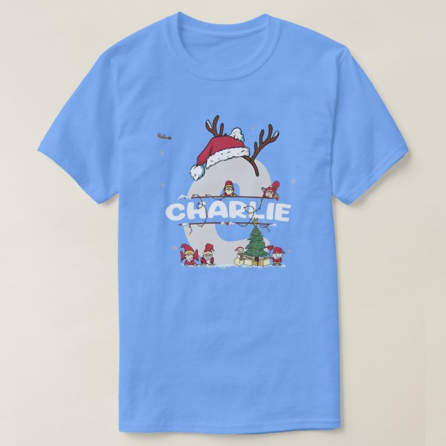 Camiseta Charlie Christmasw Charlie Nombre para navidades d (Diseño del anverso)