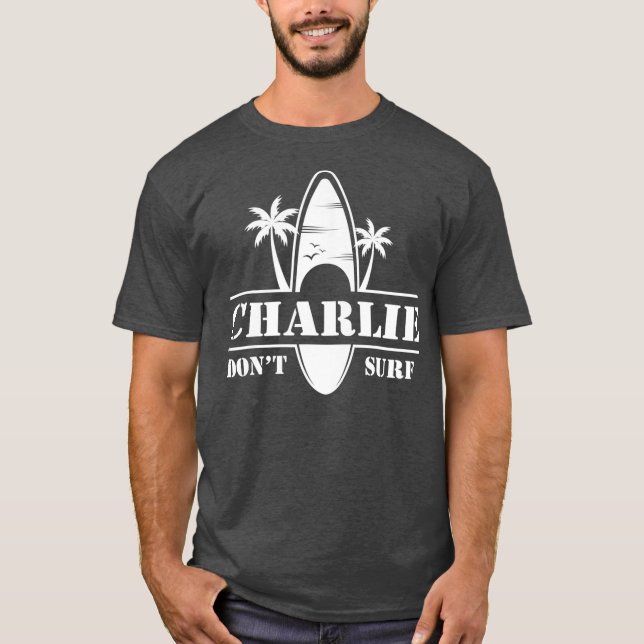 Camiseta Charlie no surfista militar veterano de guerra de  (Anverso)