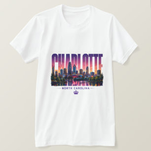 Camiseta Charlotte Carolina del Norte Silueta Nombre de la