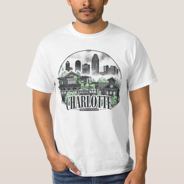 Camiseta Charlotte City North Carolina Estados Unidos (Anverso)