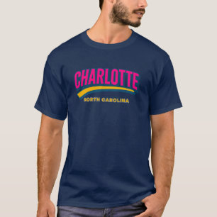 Camiseta Charlotte North Carolina Bold City Design - Retro