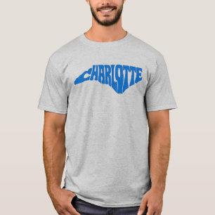Camiseta Charlotte North Carolina Retro State Shape Design