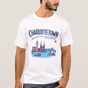 Camiseta Charlottetown PEI Canadá Paisaje Colorido Lindo