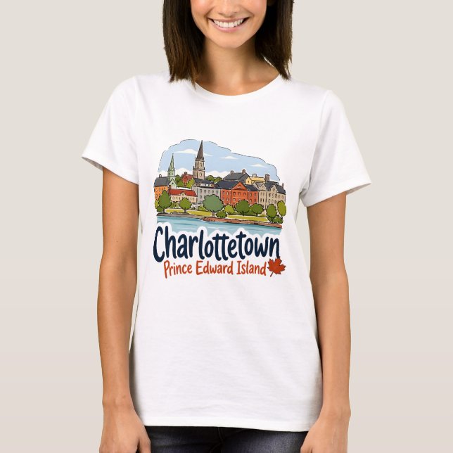 Camiseta Charlottetown PEI horizonte de Prince Edward Islan (Anverso)