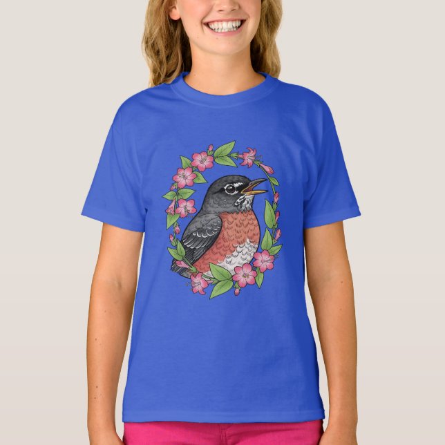 Camiseta Charming Connecticut Bird With Mirabilis (Anverso)