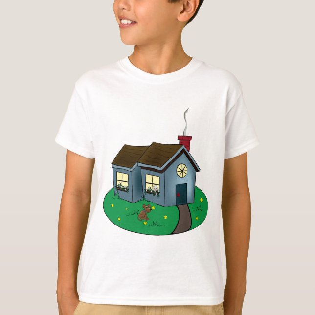 Camiseta Charming Cottage Style House with Garden (Anverso)