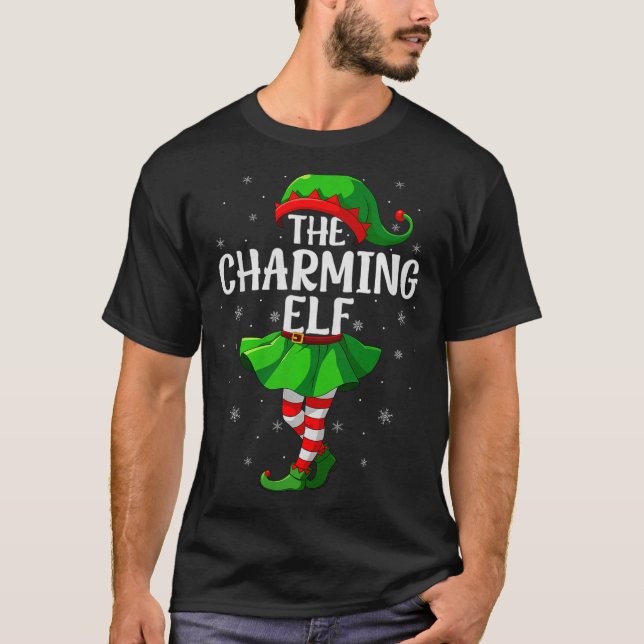 Camiseta Charming Elf Christmas Girls Women Elf Squad Xmas  (Anverso)