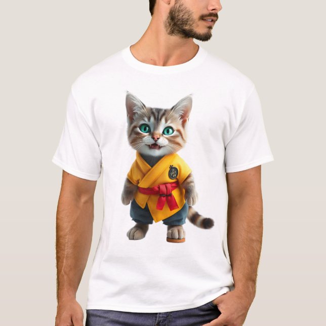 Camiseta Charming Kitten in Yellow Kimono T-Shirt (Anverso)