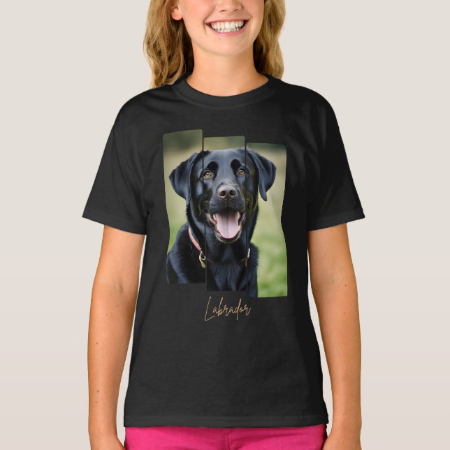 Camiseta Charming Labrador Retriever Portrait - Triptych Ar (Anverso)