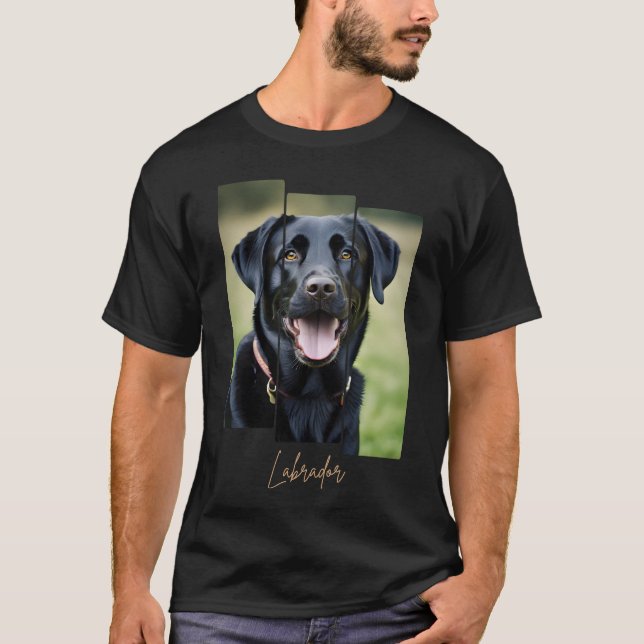 Camiseta Charming Labrador Retriever Portrait - Triptych Ar (Anverso)