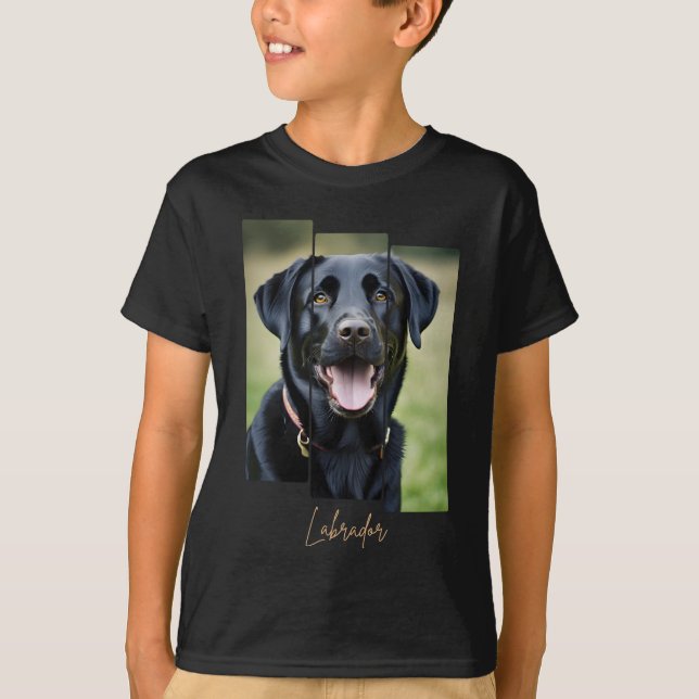 Camiseta Charming Labrador Retriever Portrait - Triptych Ar (Anverso)