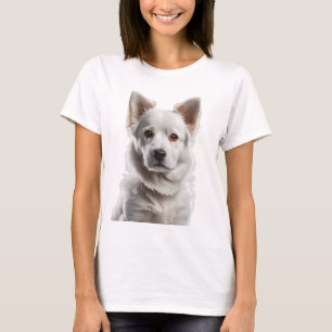 Camiseta Charming White Shepherd Puppy Portrait