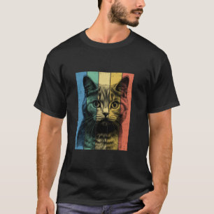 Camiseta Chartreux Cat Retrato Estilo Vintage Mamá Papá Lar