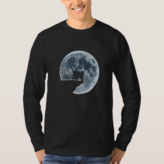 Camiseta Chartreux Halloween Costume Moon Silhouette (Anverso)