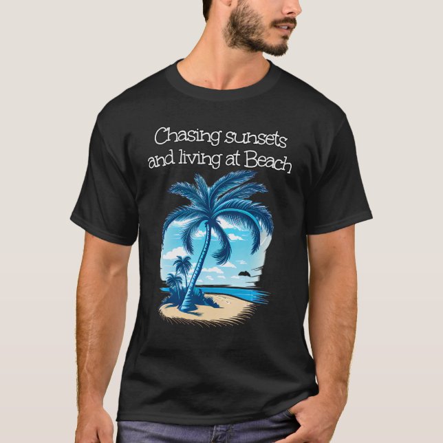 Camiseta Chasing sunset under Palm Trees and close to Sea (Anverso)