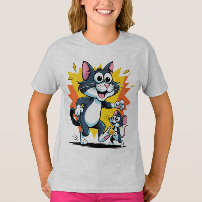 Camiseta Chasis de gato y ratón personalizado (Anverso)