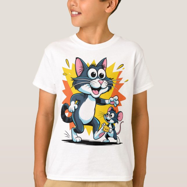 Camiseta Chasis de gato y ratón personalizado (Anverso)