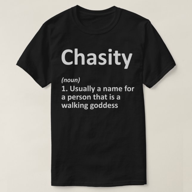 Camiseta CHASITY Definición Nombre personalizado Funny Birt (Diseño del anverso)