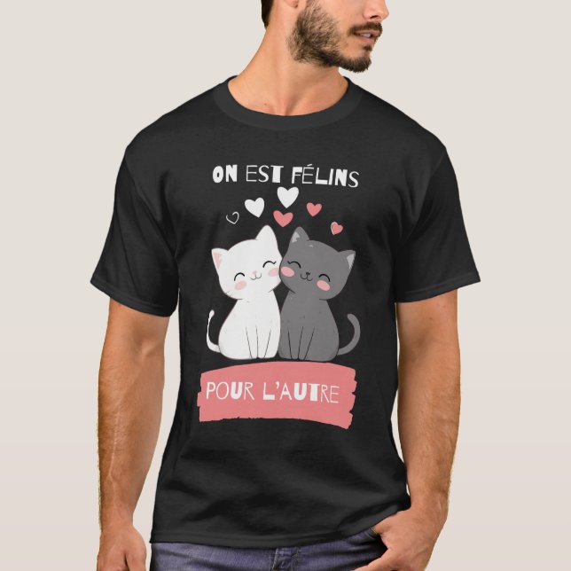 Camiseta Chat amoureux Vibes félines (Anverso)