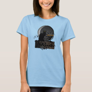 Camiseta Chat Noir Chanukah con Menorá