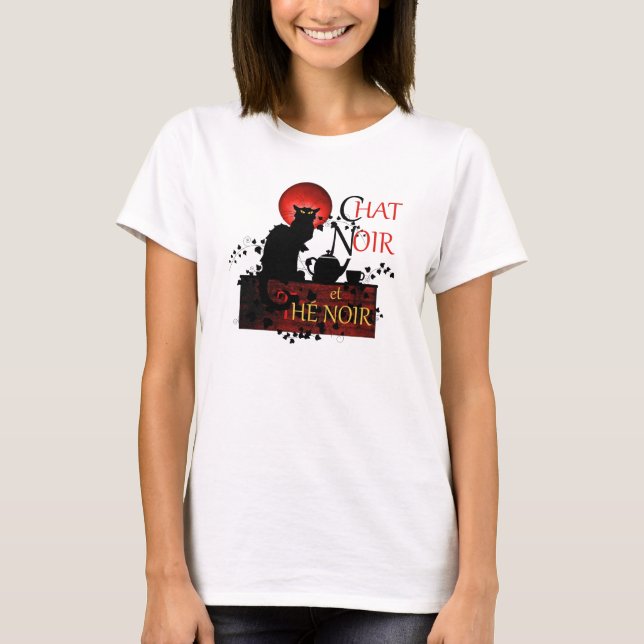 Camiseta Chat Noir et Thé Noir, té negro de gato (Anverso)