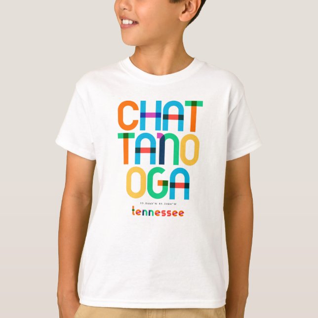 Camiseta Chattanooga Tennessee Mid Century, Pop Art (Anverso)