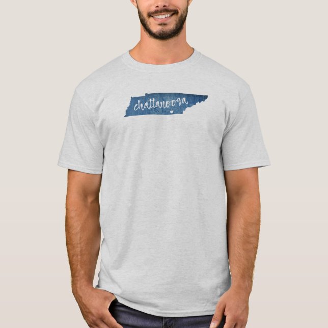 Camiseta Chattanooga Tennessee Wood Grain (Anverso)