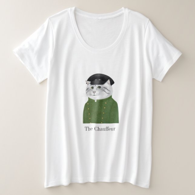 Camiseta CHAUFFEUR CAT femenina Plus Size (Anverso del diseño)