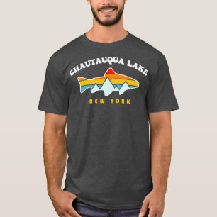 Camiseta Chautauqua Lake New York NY Pesca Retro Sunet