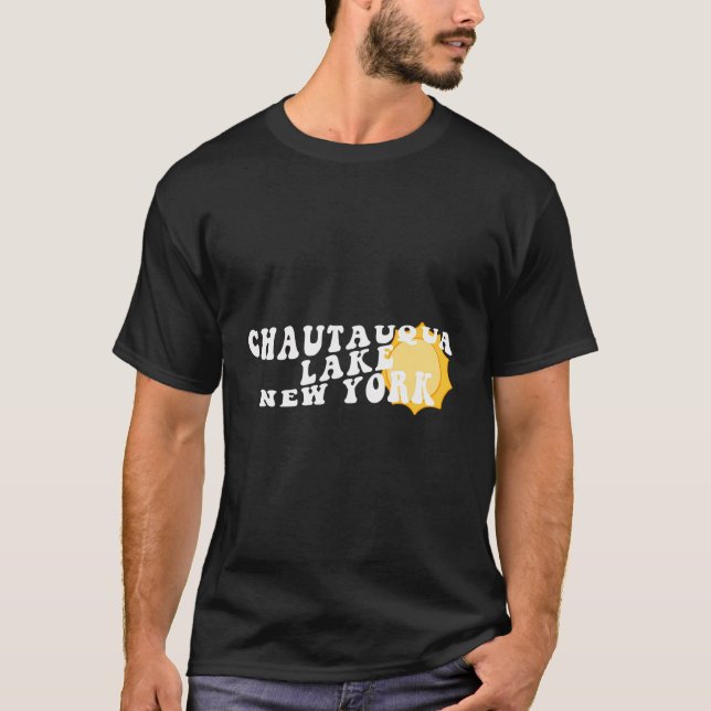 Camiseta Chautauqua Lake New York Ny Retro Wavy Souvenir Va (Anverso)