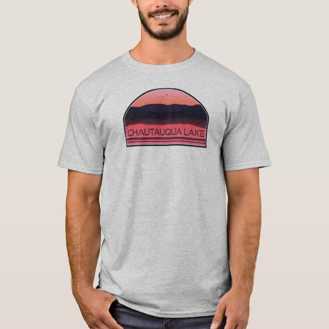 Camiseta Chautauqua Lake New York Red Sunrise (Anverso)