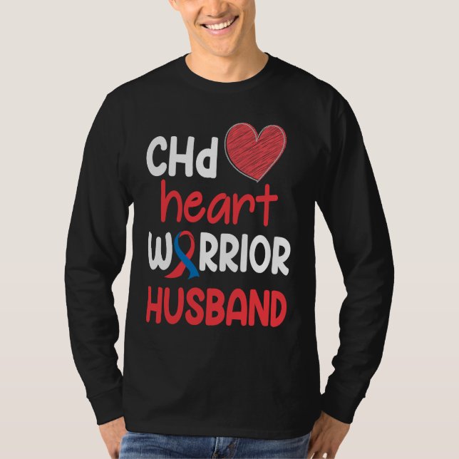 Camiseta CHD Heart Disease Warrior Proud Husband Awareness  (Anverso)