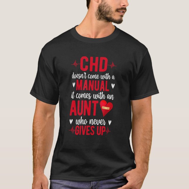 Camiseta CHD Warrior Aunt Never Gives Up CHD Awareness CHD  (Anverso)