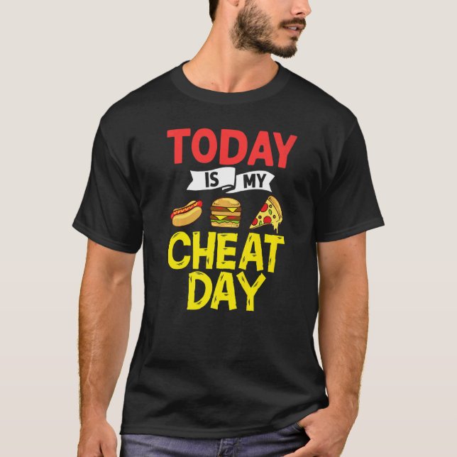 Camiseta Cheat Day Diet Food Workout Quotes Fitness Gym   (Anverso)