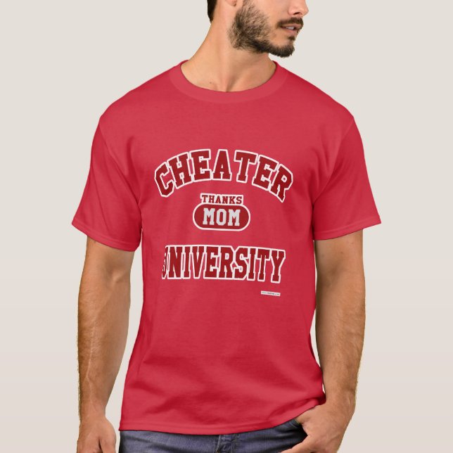 Camiseta Cheater University Parody College Lema atlético (Anverso)