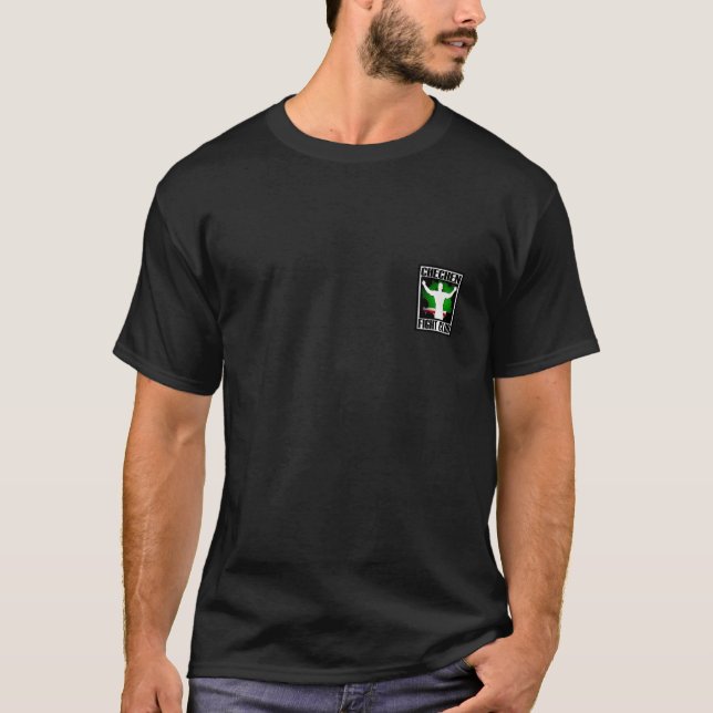Camiseta chechena del negro del club de la lucha (Anverso)