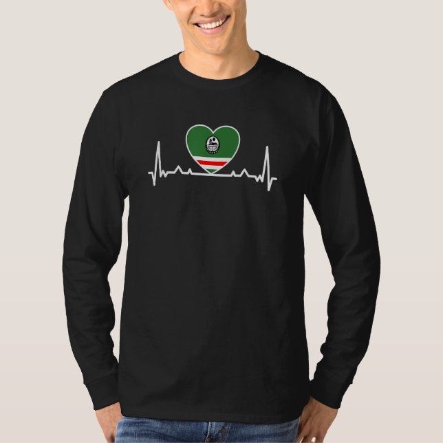 Camiseta Chechenia Checheno Checheno Latido Corazón (Anverso)