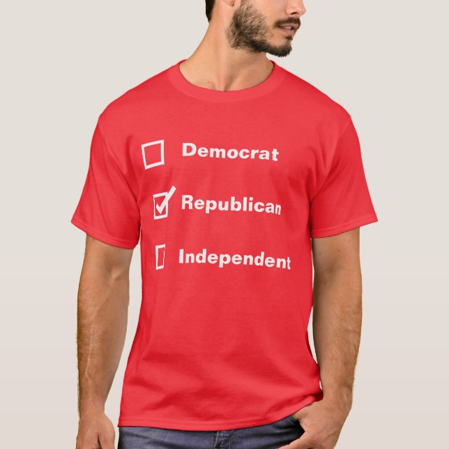 Camiseta Check Mark Voter Democrat Republican Independent (Anverso)