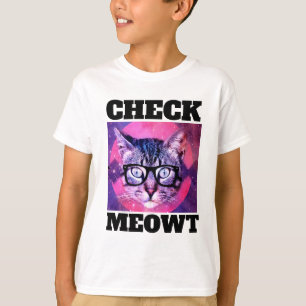 CAMISETA CHECK MEOWT FUNNY CAT BOYS KIDS T-SHIRS